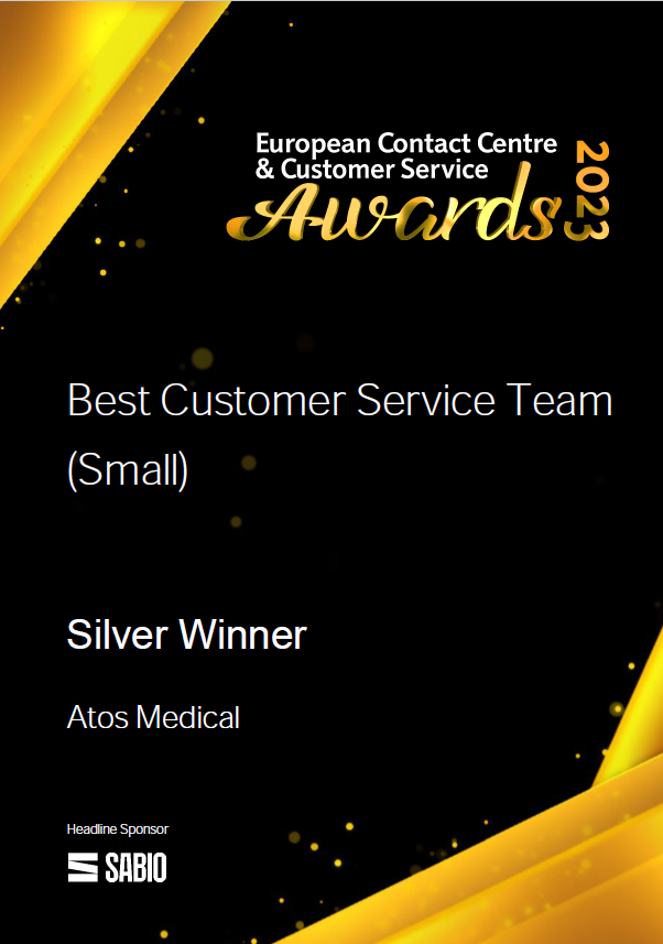Atos Care UK have been recognised as one of the best customer care teams in Europe